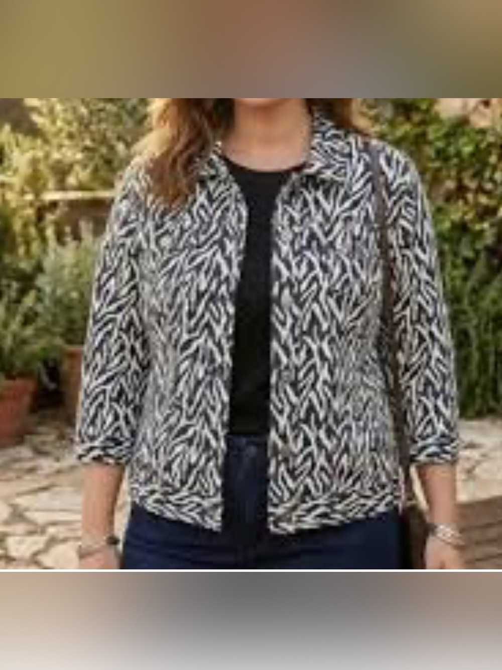 Chico’s Zebra Denim Jacket-Sz Small